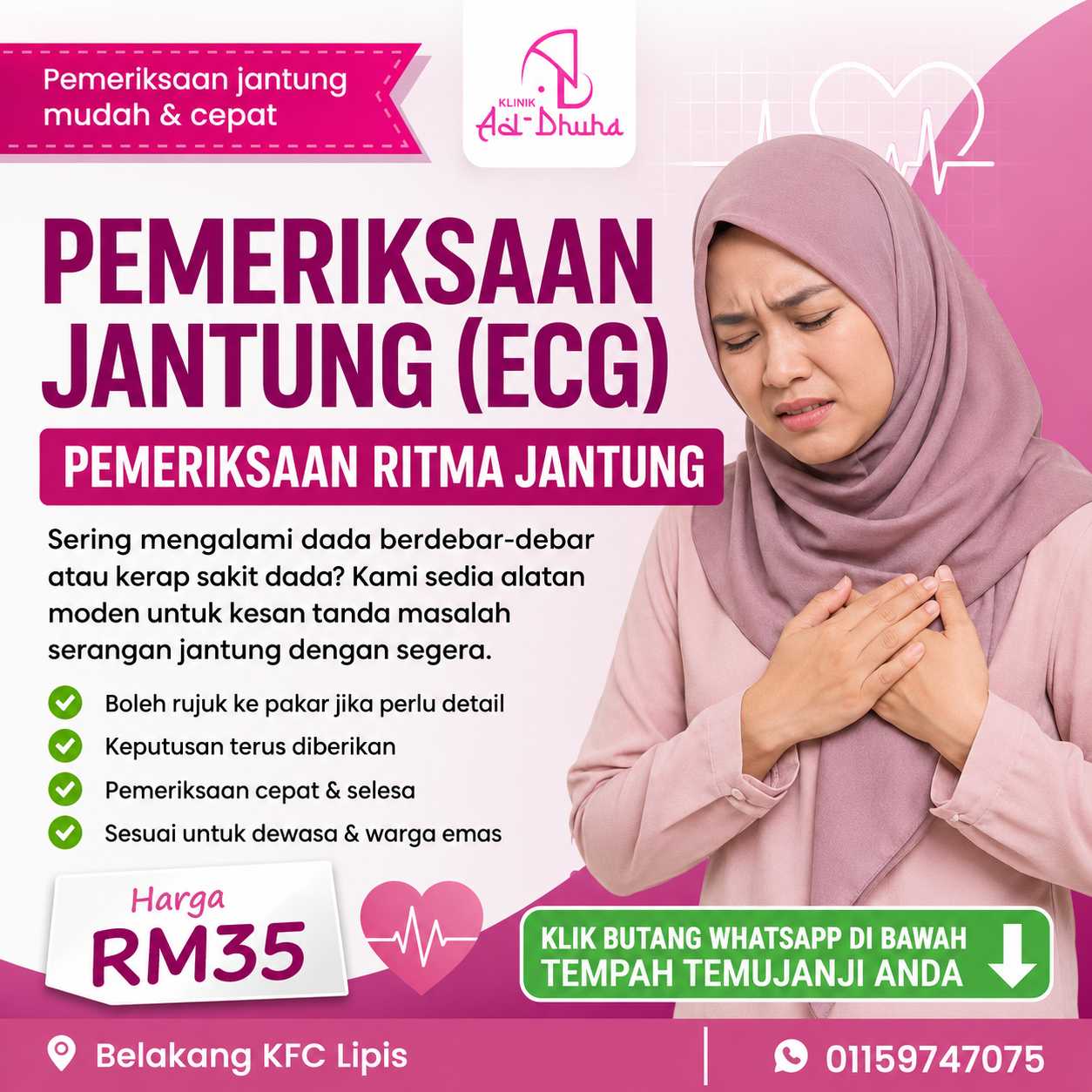 Pemeriksaan Jantung ECG - Klinik Ad-Dhuha Kuala Lipis