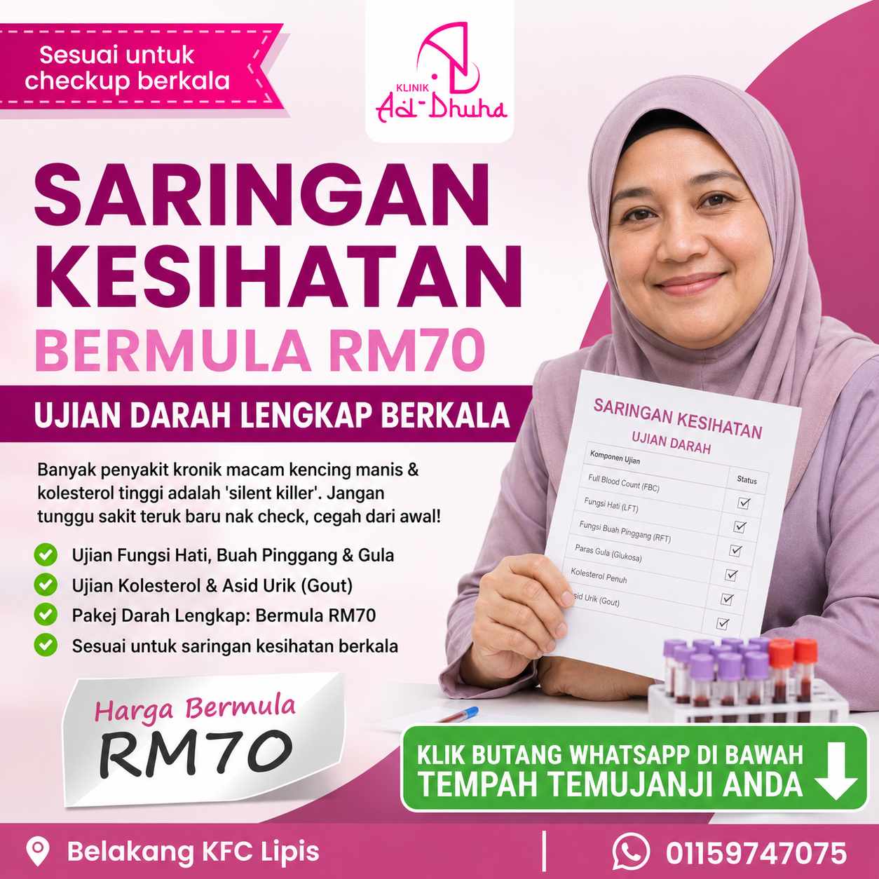Saringan Kesihatan - Klinik Ad-Dhuha Kuala Lipis