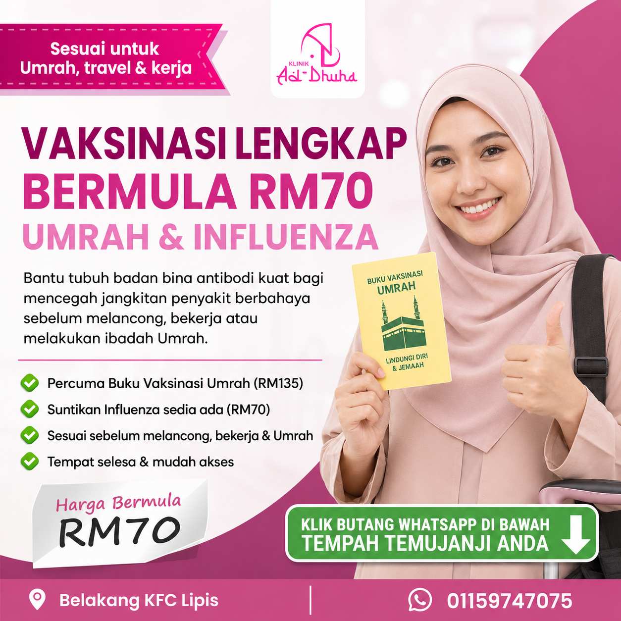 Vaksinasi Umrah & Influenza - Klinik Ad-Dhuha Kuala Lipis